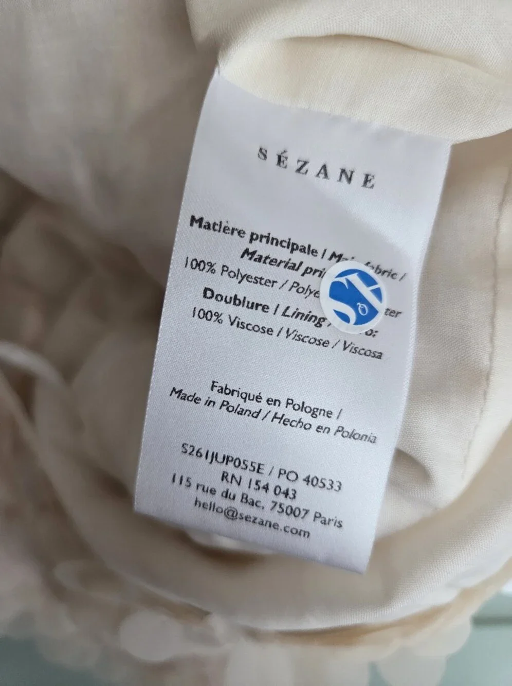 Sezane Maliam Skirt in Ecru Sequins size 42 NWT